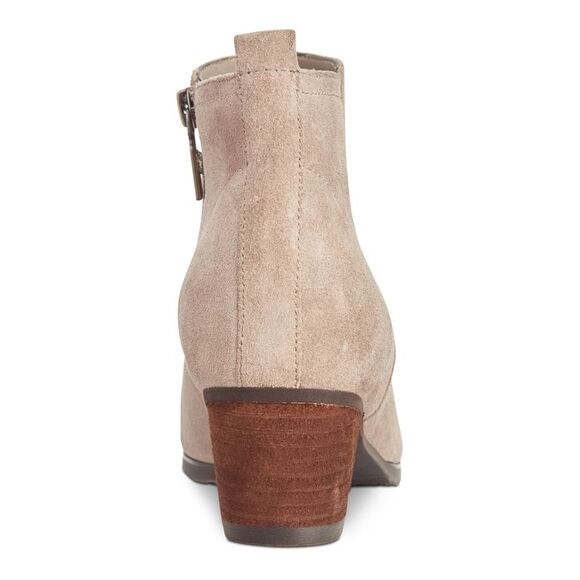 AQUA COLLEGE Womens Silver Flex Waterproof Isla Block Heel Leather Booties 10 M - Picture 3 of 4